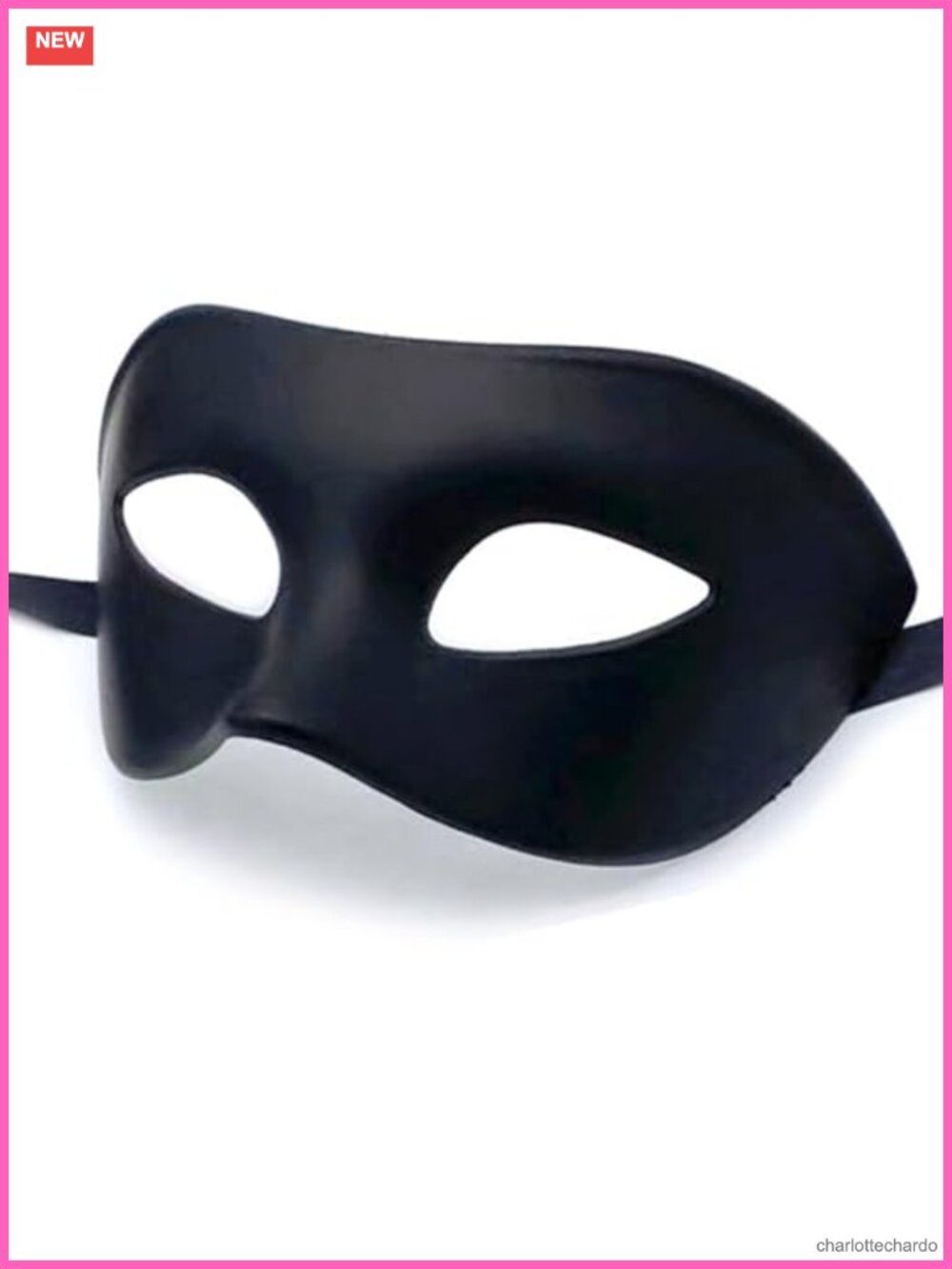 Men's Venetian Half Face Masquerade Mask Hard Plastic Satin Ribbon Tie